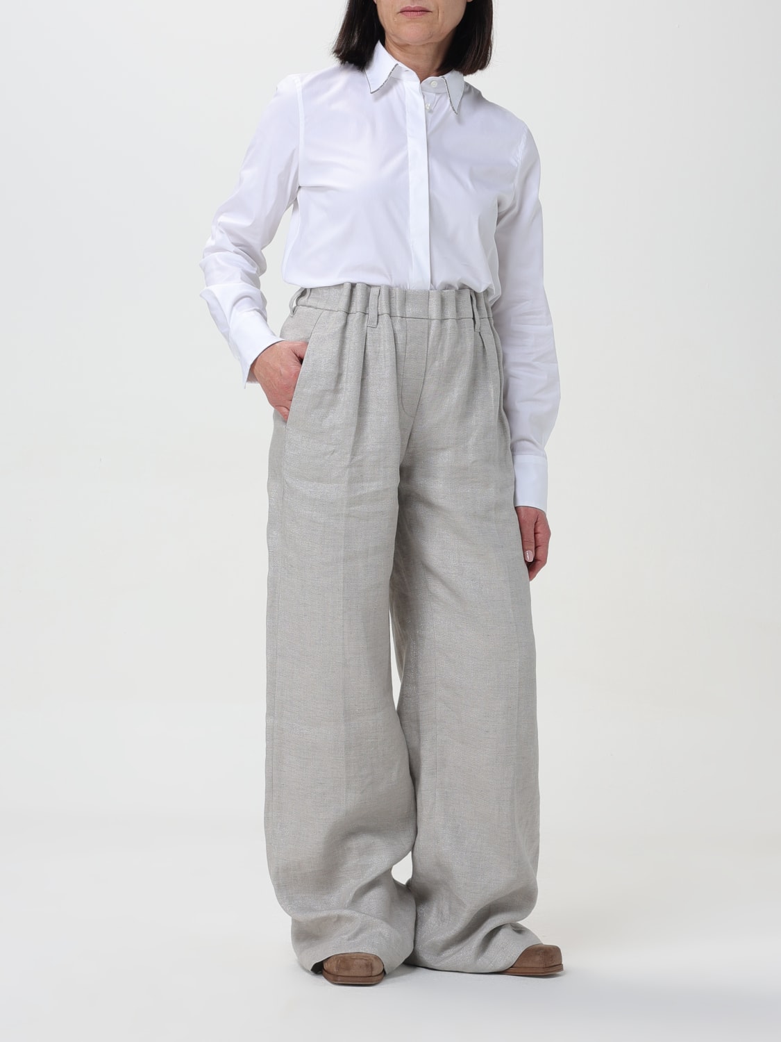 BRUNELLO CUCINELLI CAMISA: Camisa mujer Brunello Cucinelli, Blanco - Img 2