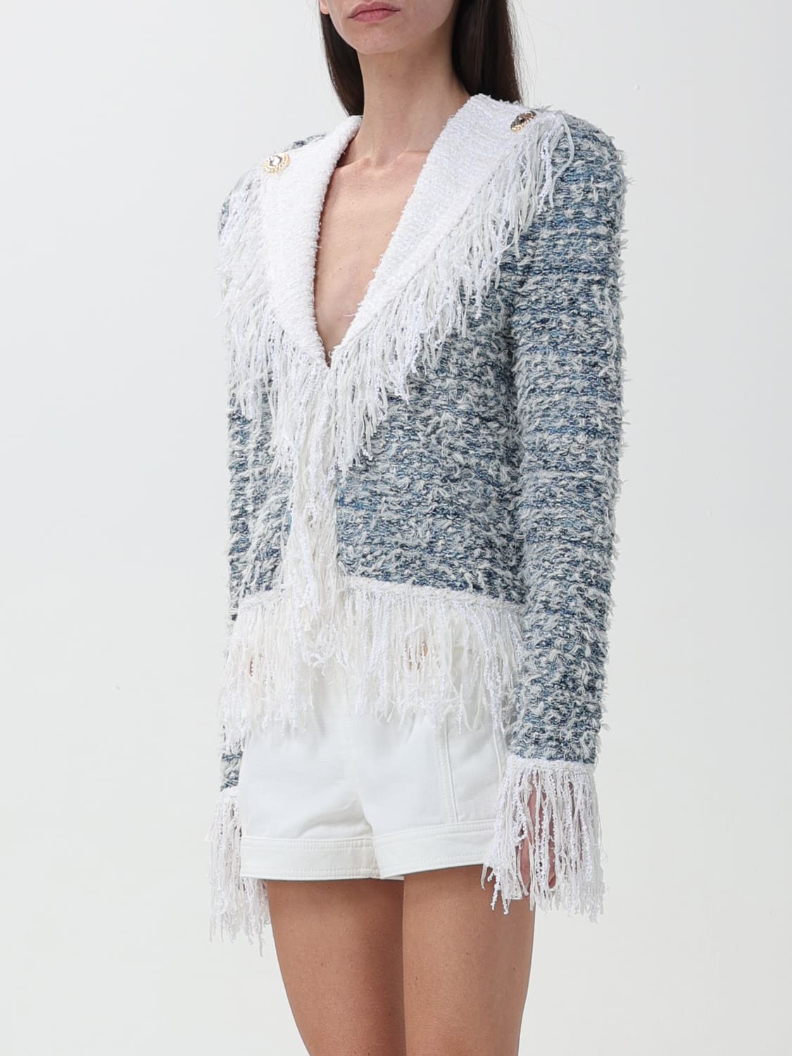 Balmain fringe jacket best sale