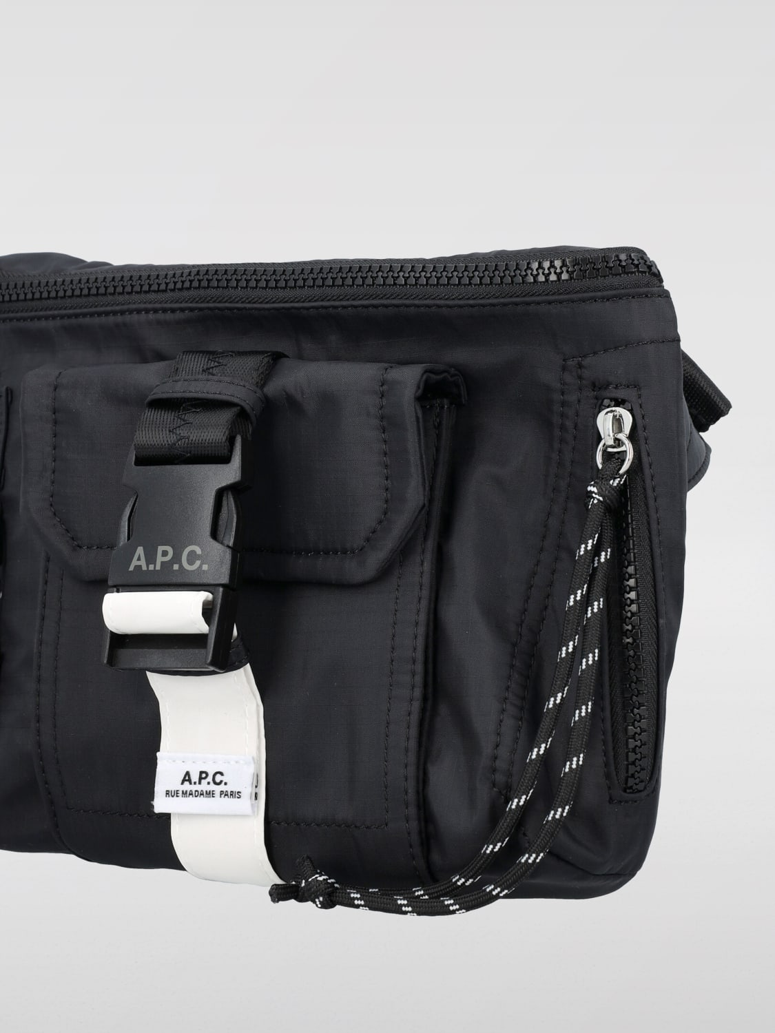 A.P.C. BORSA A TRACOLLA: Borsa A.P.C. in nylon con logo , Nero - Img 3