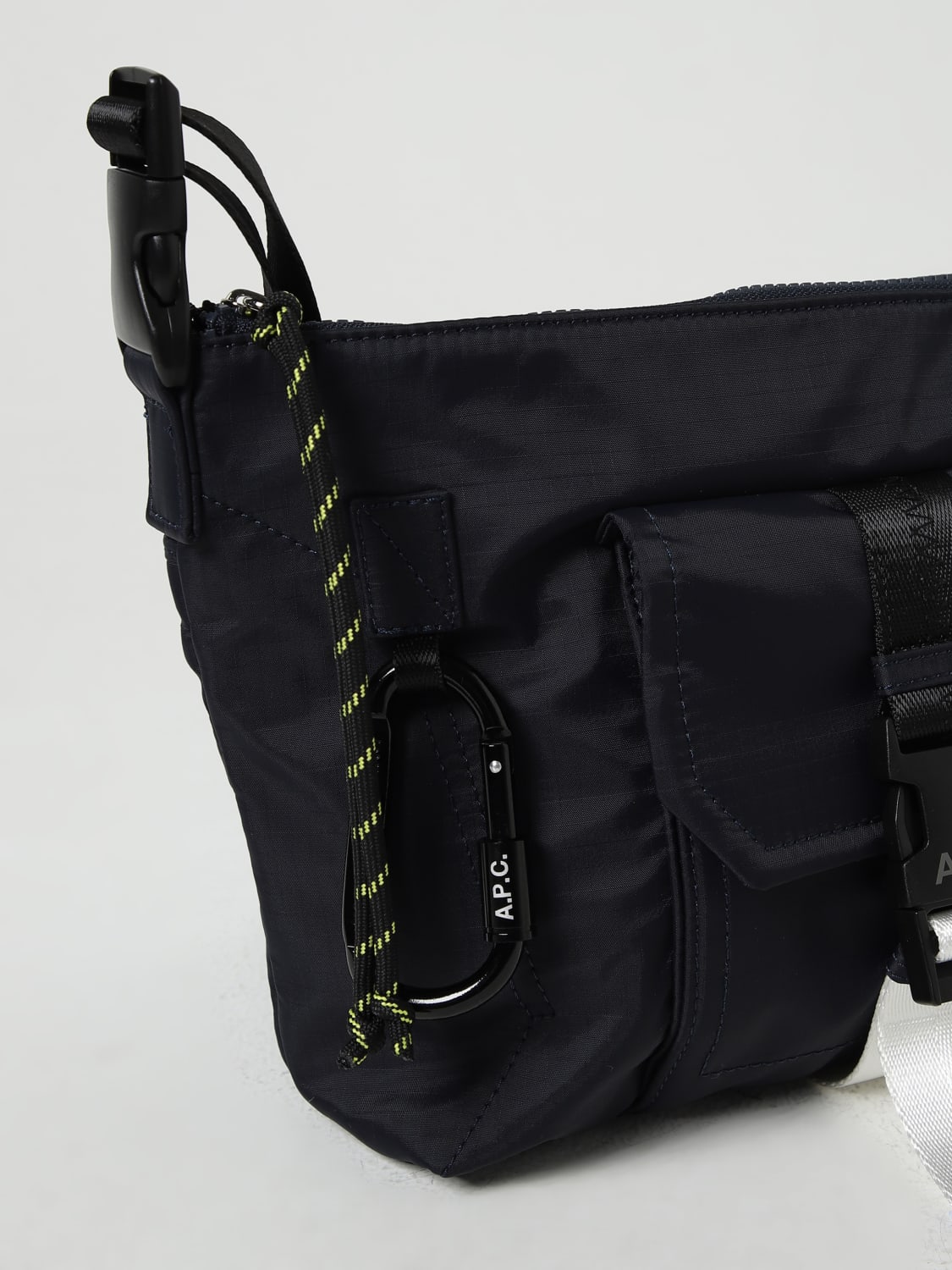 A.P.C. BORSA A TRACOLLA: Borsa Trek A.P.C. in nylon ripstop, Blue - Img 3