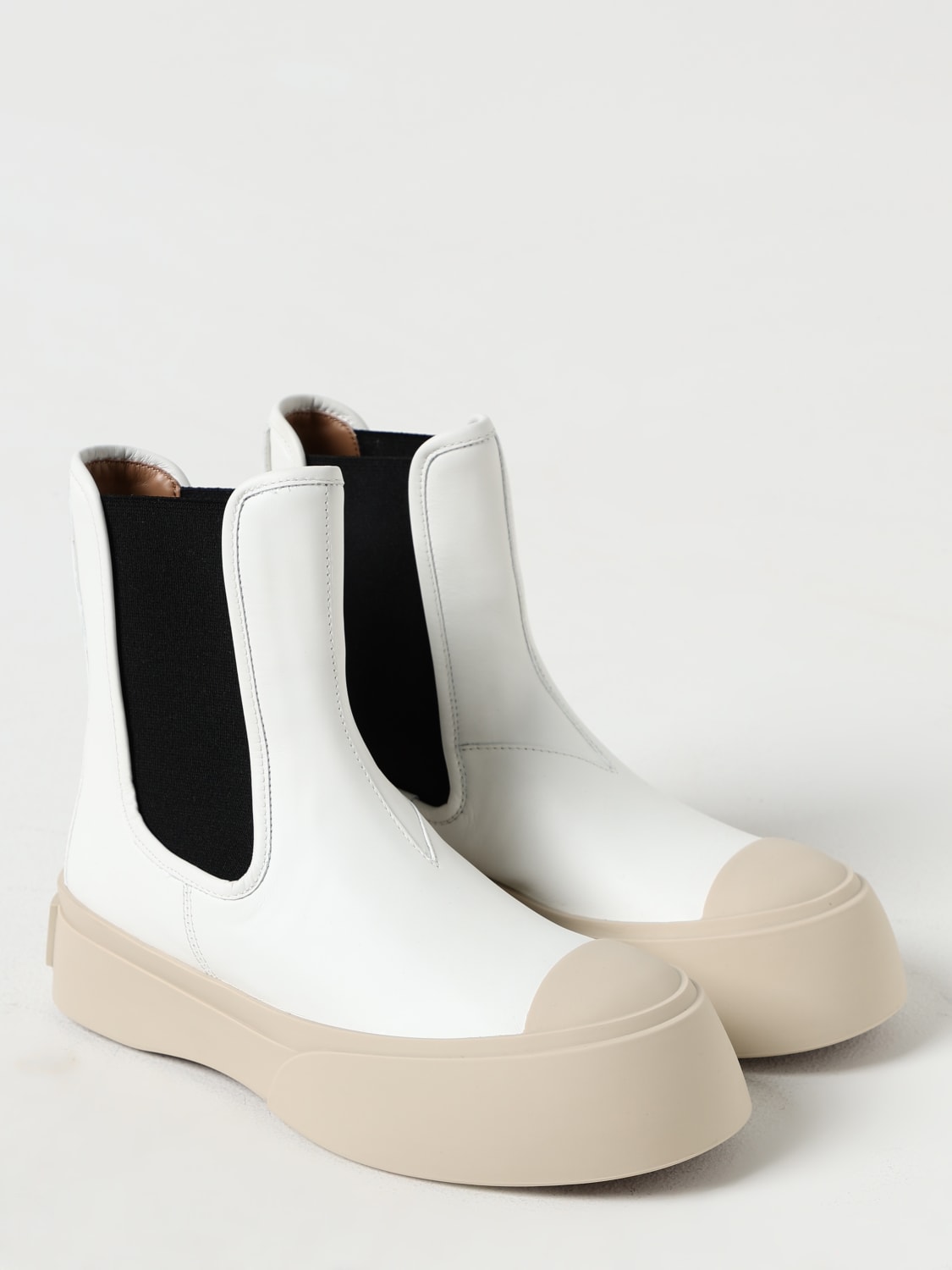 MARNI BOTAS: Botines planos mujer Marni, Blanco - Img 2