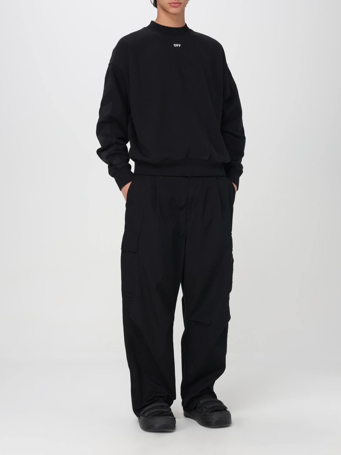 OFF-WHITE: Sweater men - Black | Off-White sweatshirt OMBA054S24FLE003 ...