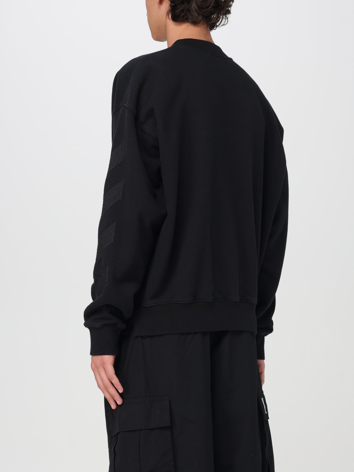 OFF-WHITE: Sweater men - Black | Off-White sweatshirt OMBA054S24FLE003 ...