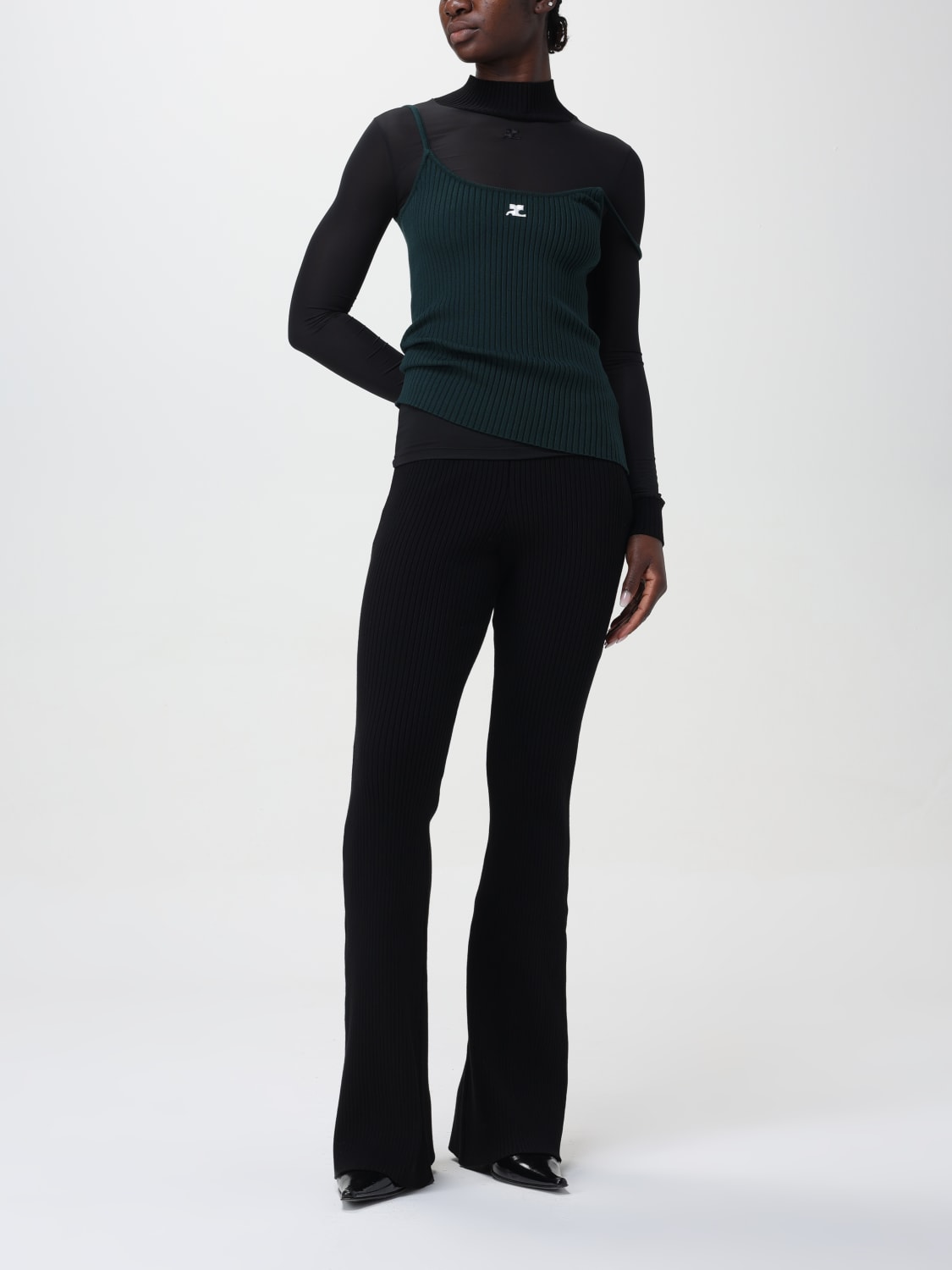 ボトムスその他 COURREGES Women Pants PERMPA017FI00019999 Black Courrèges Outlet: Pants woman - Black | Courrèges pants