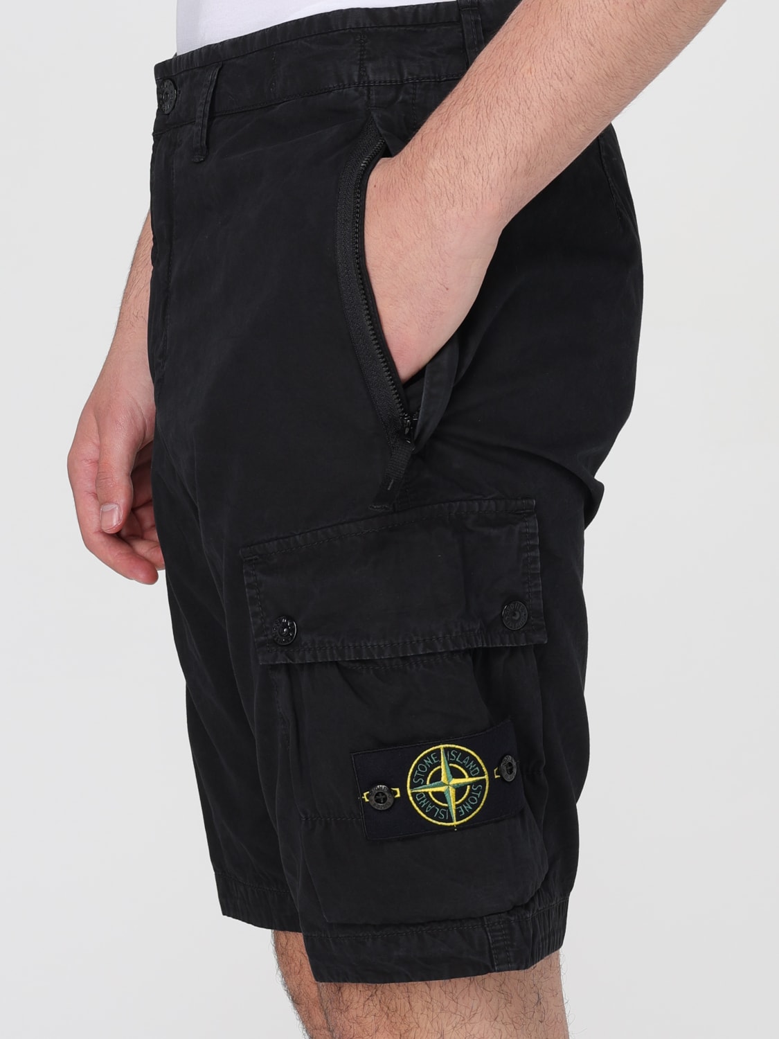 STONE ISLAND PANTALONES CORTOS: Pantalones cortos hombre Stone Island, Negro - Img 4