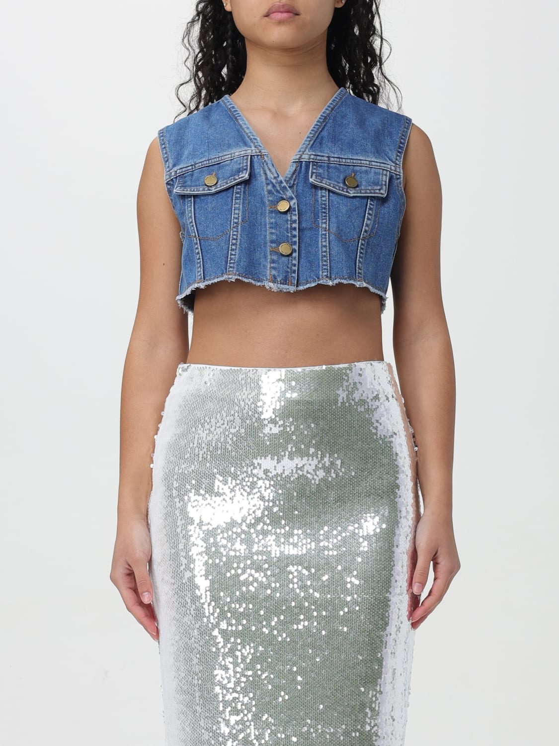 PHILOSOPHY DI LORENZO SERAFINI GILET: Gilet femme Philosophy Di Lorenzo Serafini, Bleu - Img 1