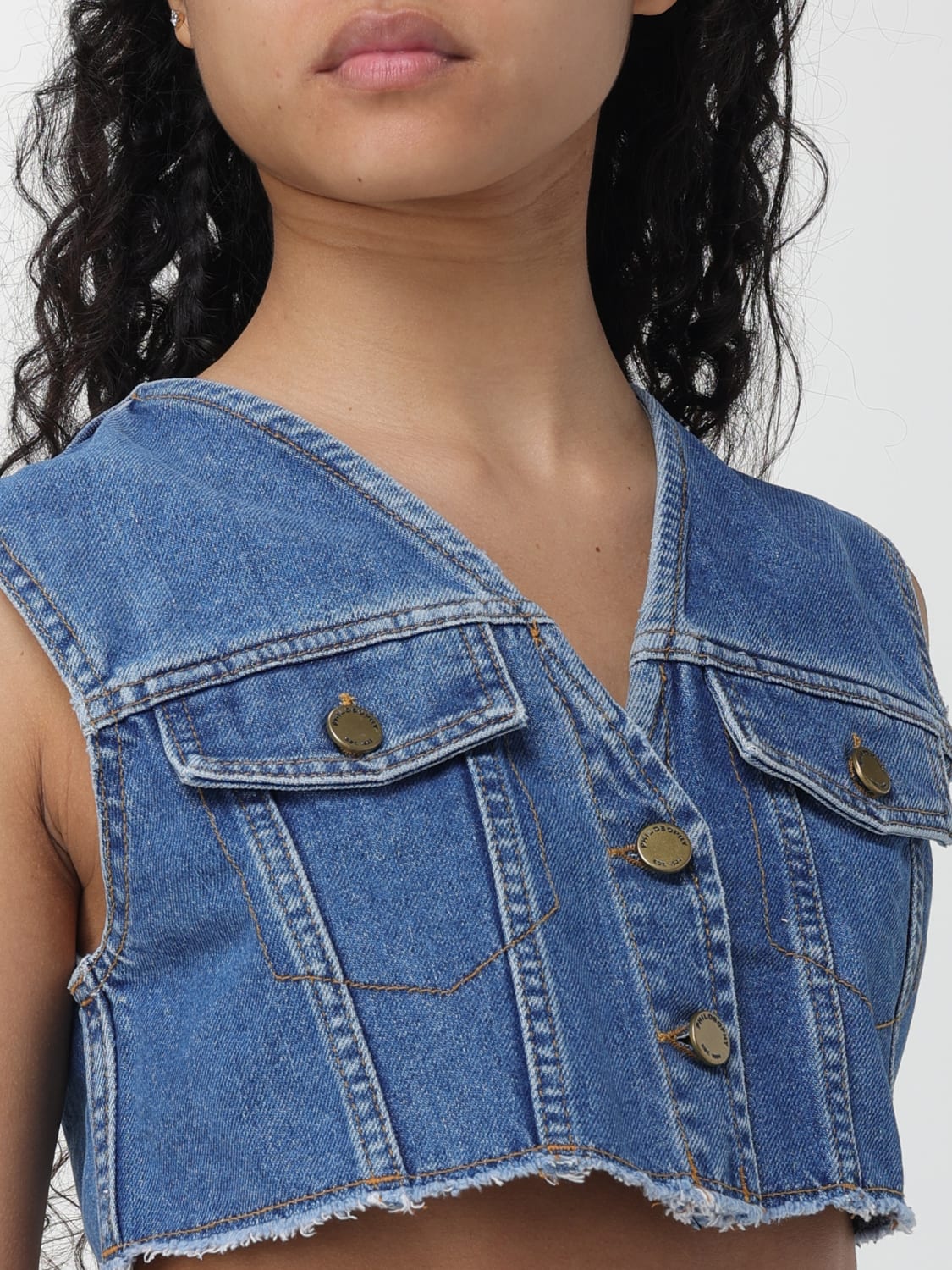 アウターその他 PHILOSOPHY DI LORENZO SERAFINI Woman Waistcoat Blue 10010730 Philosophy Di Lorenzo Serafini Outlet: Waistcoat woman