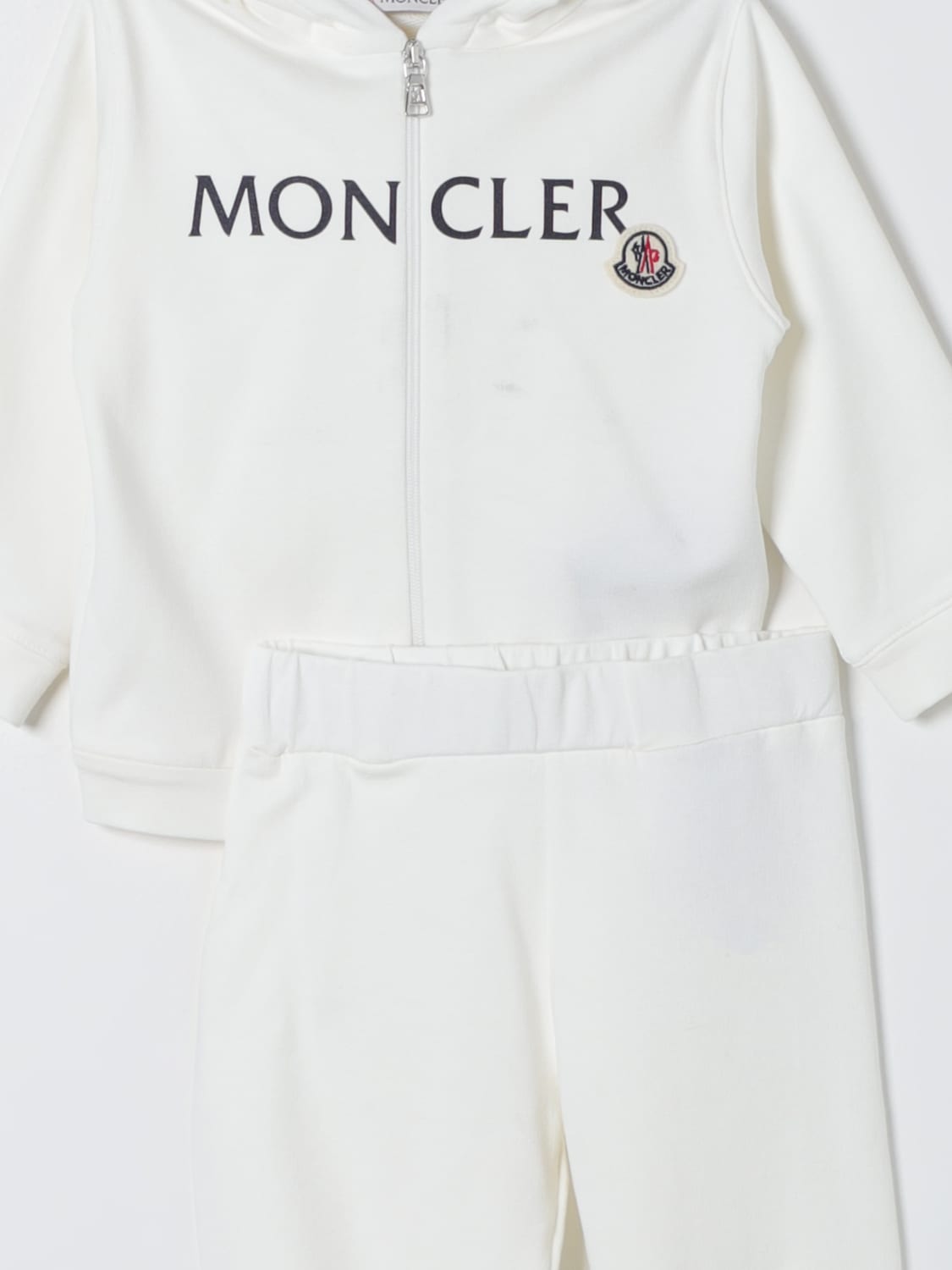 MONCLER COMPLETO: Tuta sportiva in cotone Moncler, Bianco - Img 3