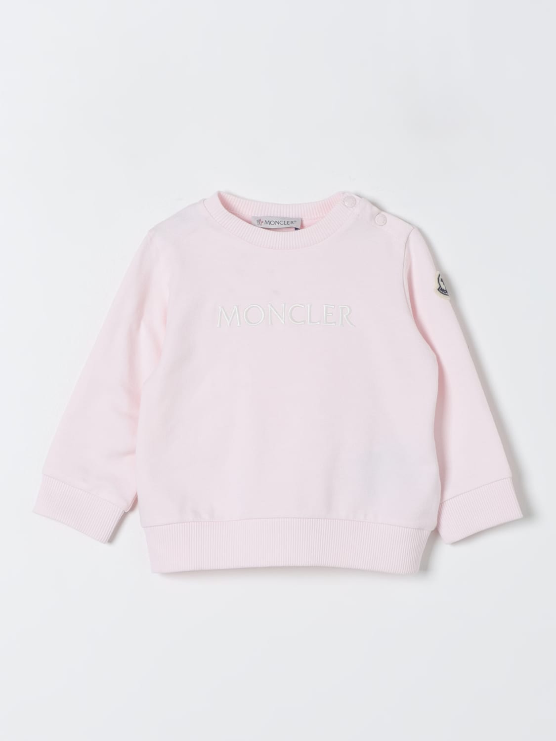 MONCLER MAGLIA: Felpa a girocollo Moncler, Rosa - Img 1