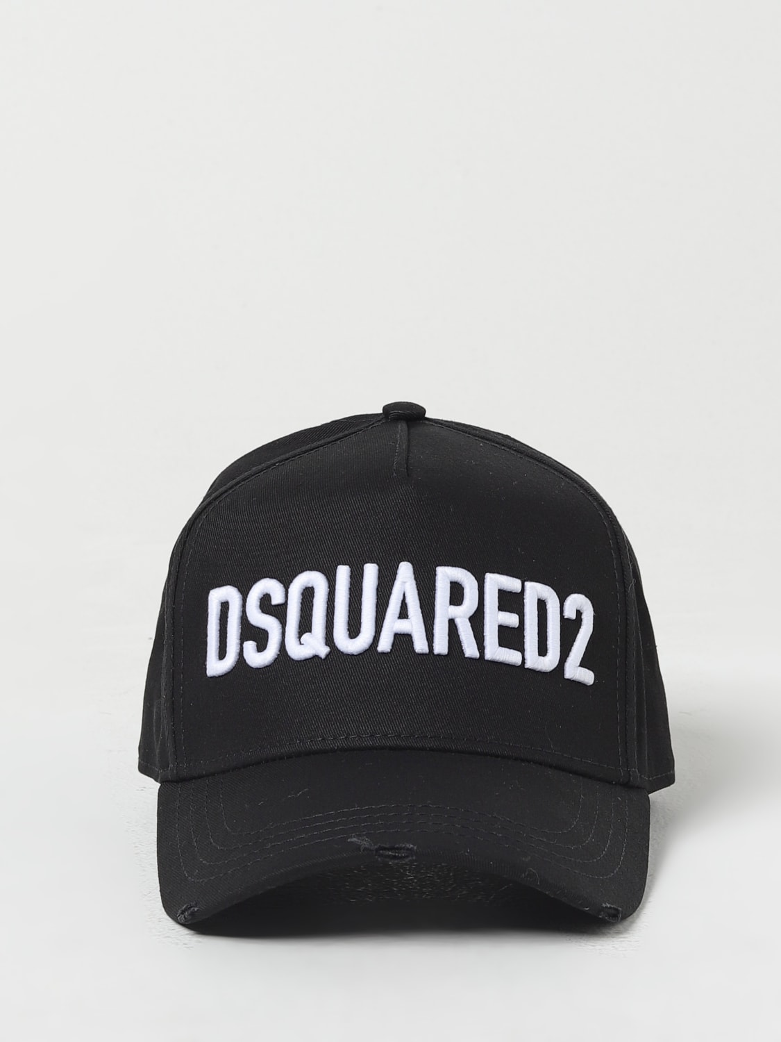 DSQUARED2 CAPPELLO: Cappello Dsquared2 in cotone con logo ricamato , Nero - Img 2
