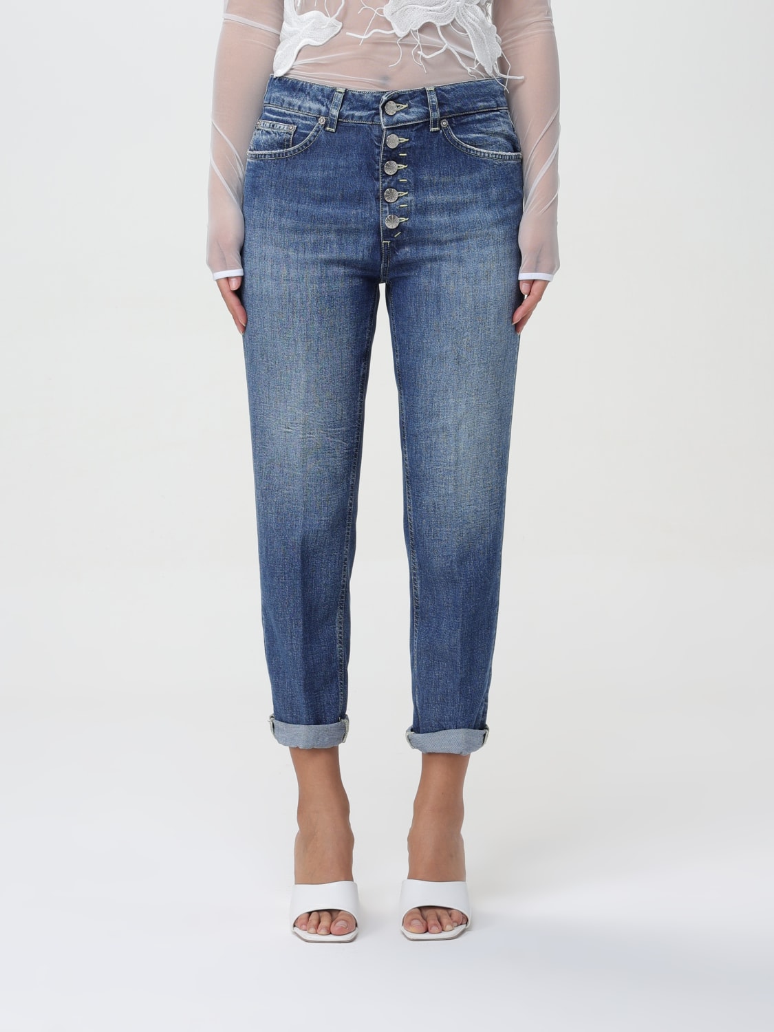 デニム・ジーパン DONDUP Woman Jeans Blue DP268BDF0266DHQ1 800 Dondup Outlet: Jeans woman - Blue | Dondup jeans