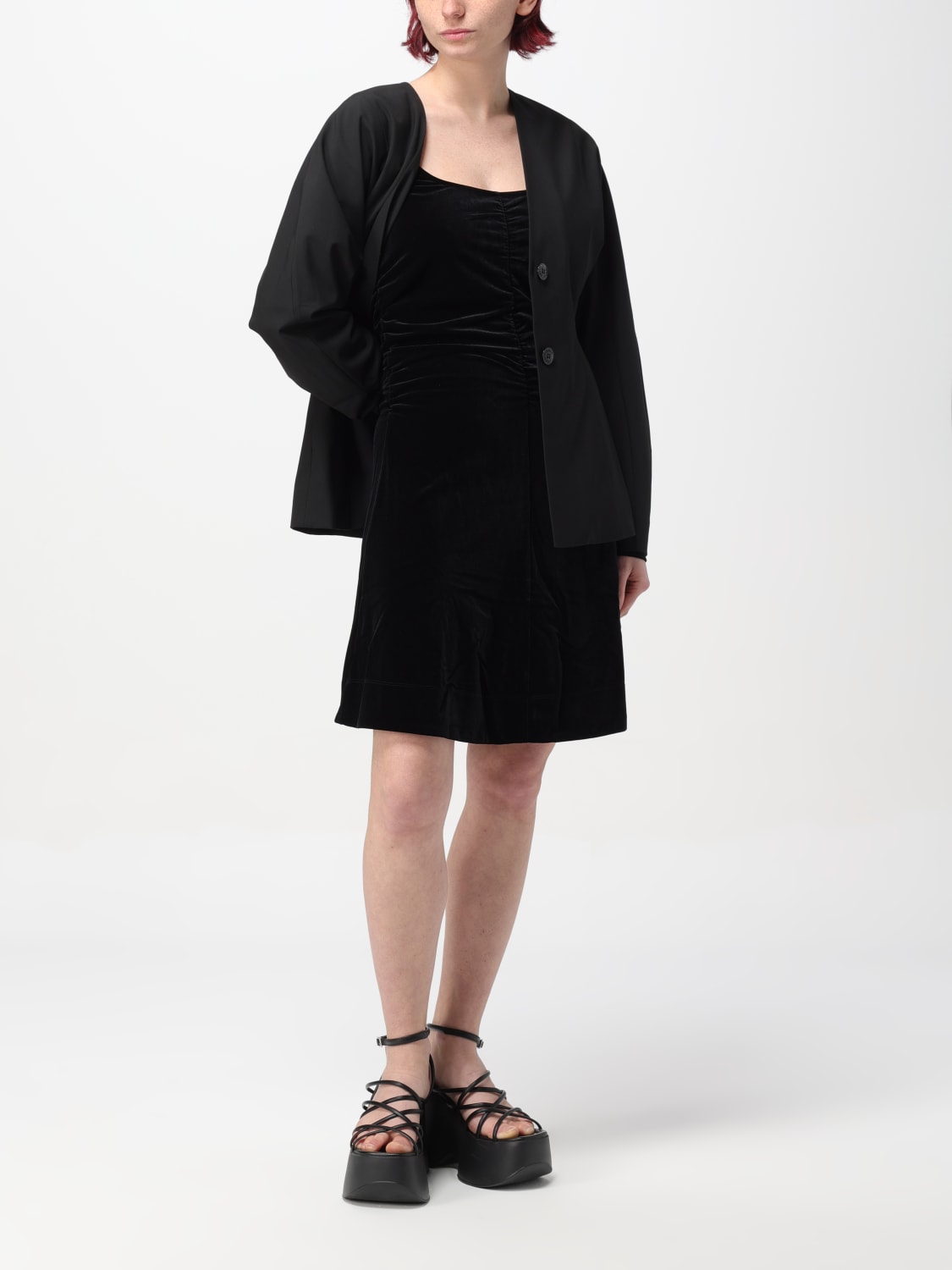 GANNI DRESS: Dress woman Ganni, Black - Img 2