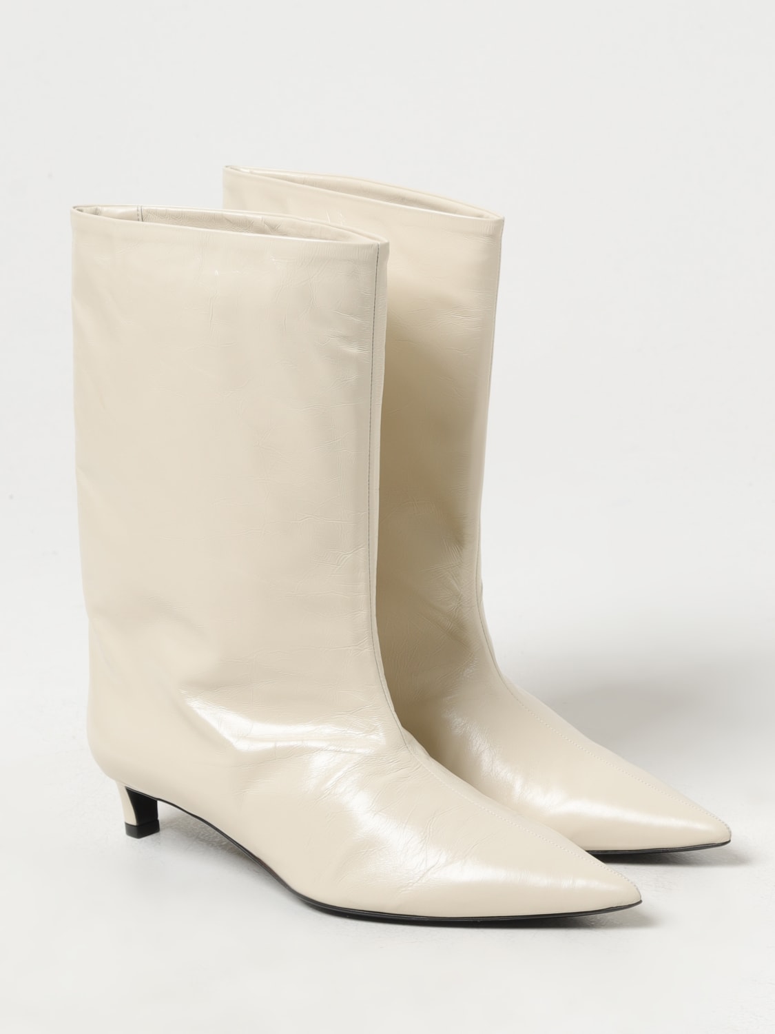 JIL SANDER BOTINES PLANOS: Botas mujer Jil Sander, Marfil - Img 2