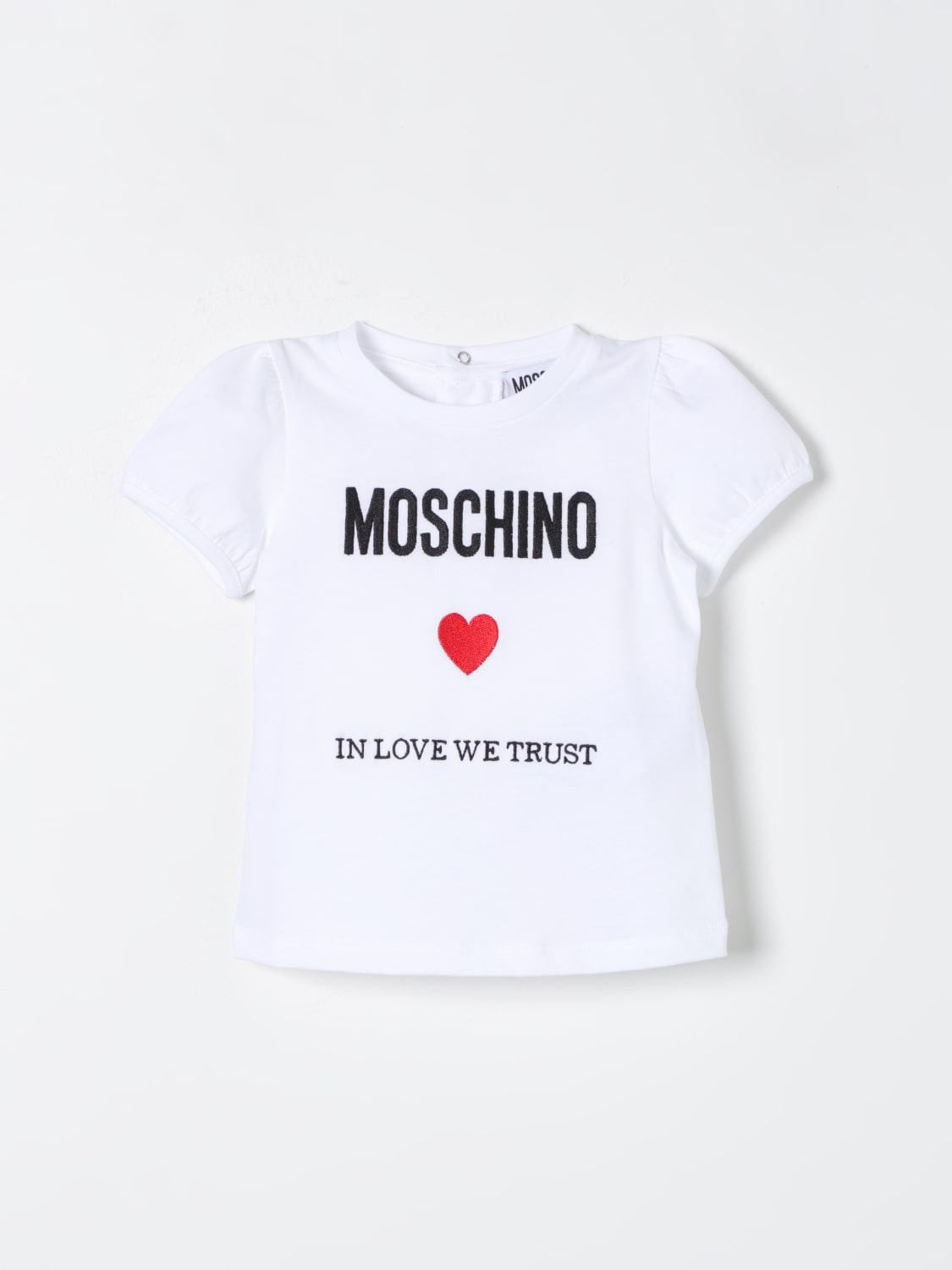 MOSCHINO 티셔츠: 티셔츠 남아 Moschino Baby, 화이트 - Img 1