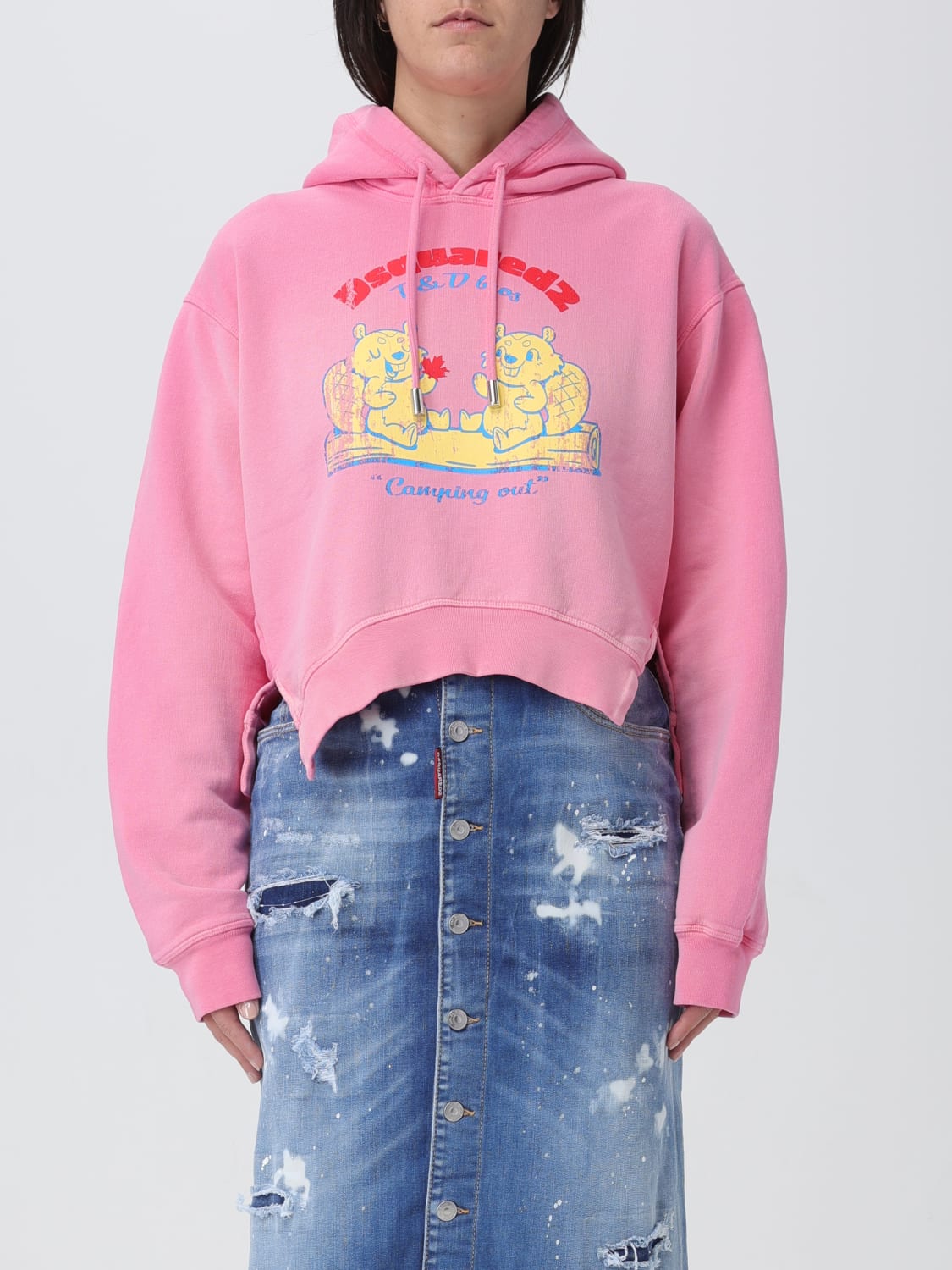 DSQUARED2 SWEATSHIRT: Sweatshirt woman Dsquared2, Pink - Img 1