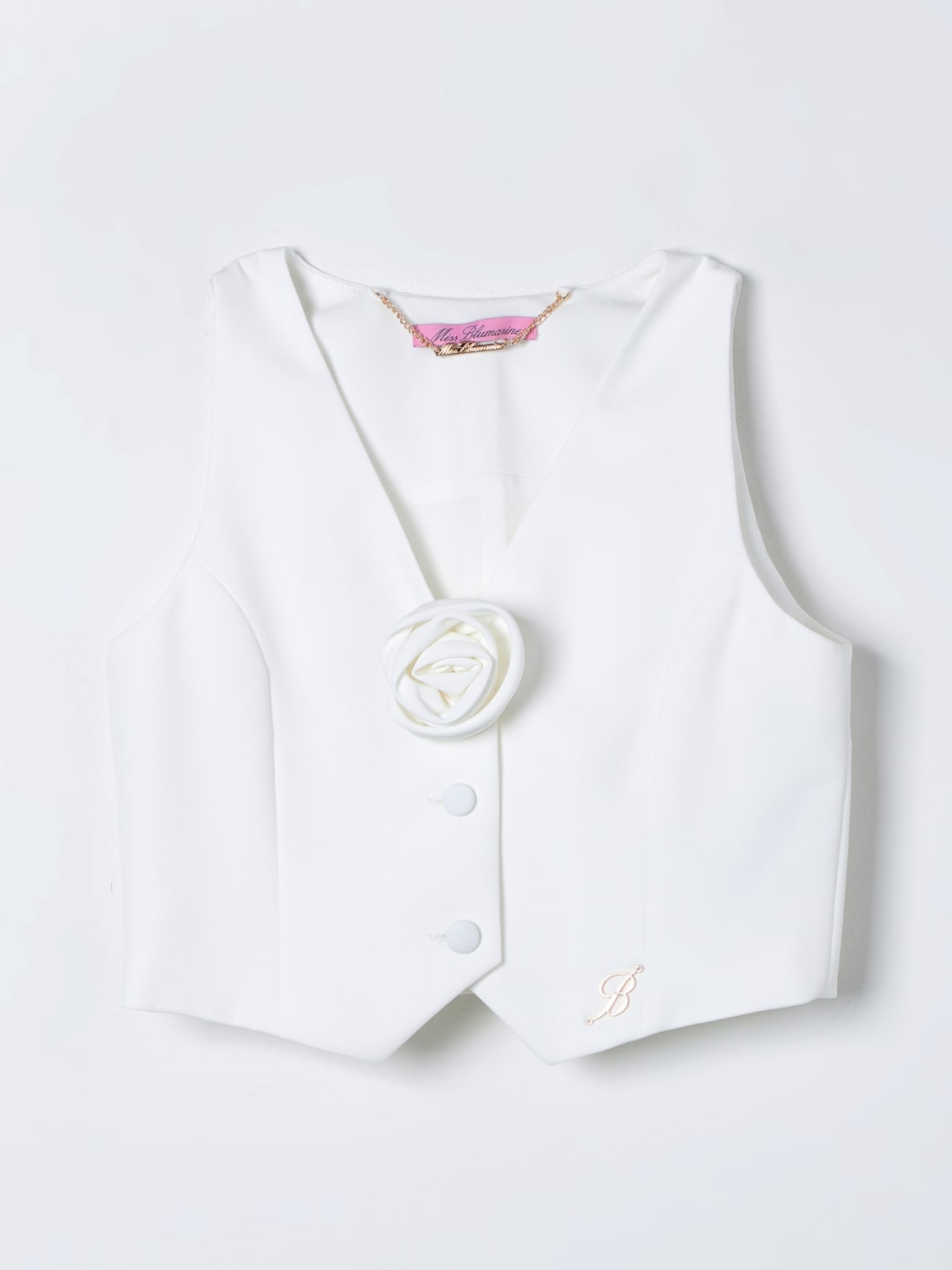 MISS BLUMARINE VESTCOAT: Jacket kids Miss Blumarine, White - Img 1