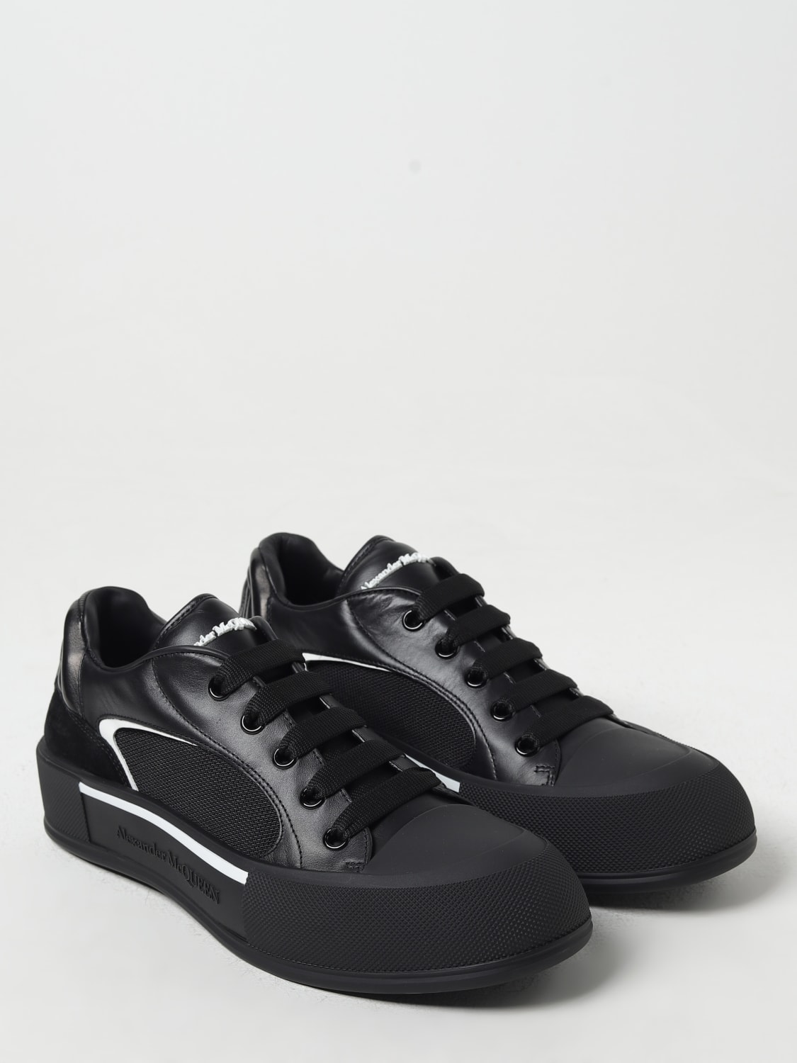 ALEXANDER MCQUEEN: Baskets homme - Noir | Baskets Alexander McQueen  777241W4SS3 en ligne sur GIGLIO.COM