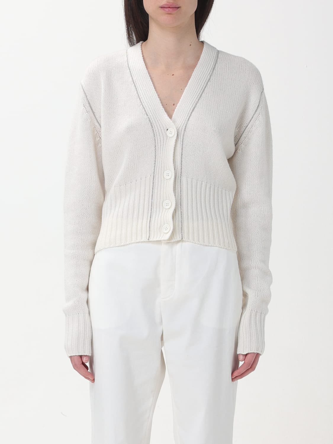 FABIANA FILIPPI CARDIGAN: Sweater woman Fabiana Filippi, White - Img 1