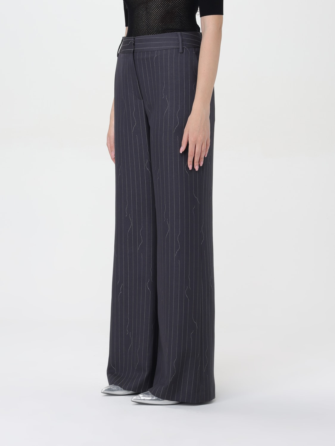 パンツ OFF WHITE Women Trousers OWCO012S24FAB0020707 Grey Off-White Outlet: Pants woman - Grey | Off-White pants