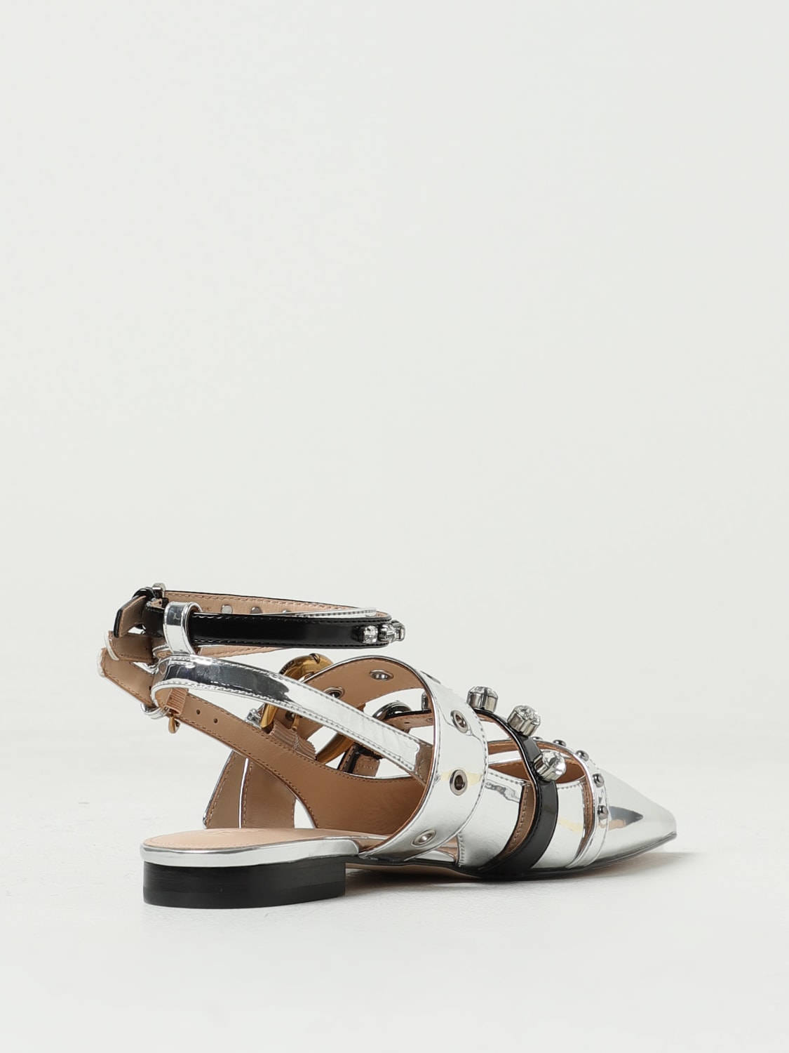 PINKO FLAT SHOES: Flat sandals woman Pinko, Silver - Img 3