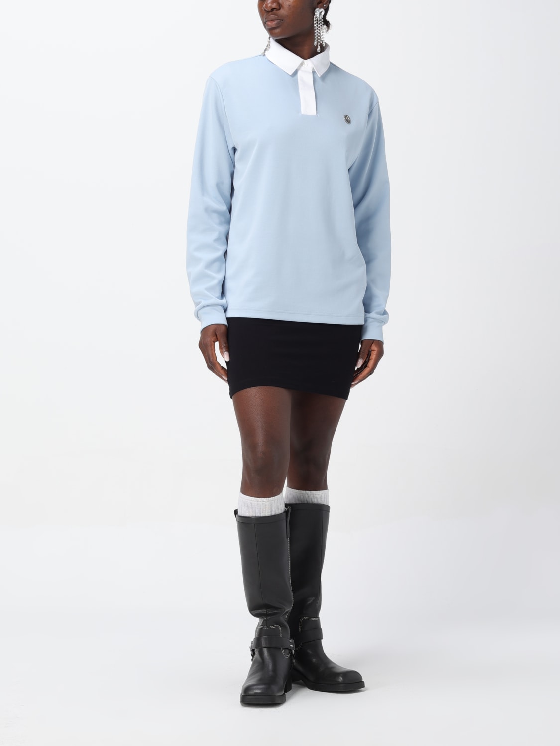 Tシャツ・カットソー AMBUSH Woman Polo Shirt Blue BWGC001S24JER001 4100 Ambush Outlet: Polo shirt woman - Blue | Ambush polo shirt