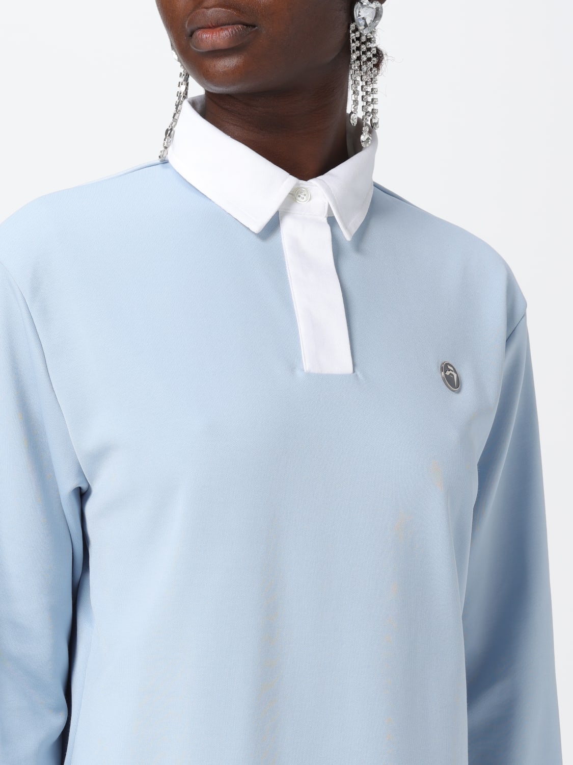 Tシャツ・カットソー AMBUSH Woman Polo Shirt Blue BWGC001S24JER001 4100 Ambush Outlet: Polo shirt woman - Blue | Ambush polo shirt