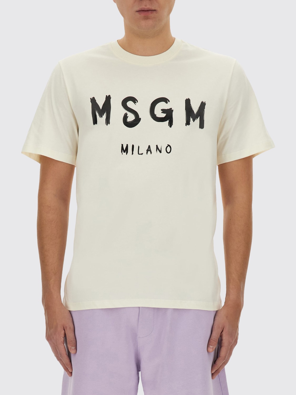 MSGM T-SHIRT: T-shirt men MSGM, Yellow Cream - Img 1