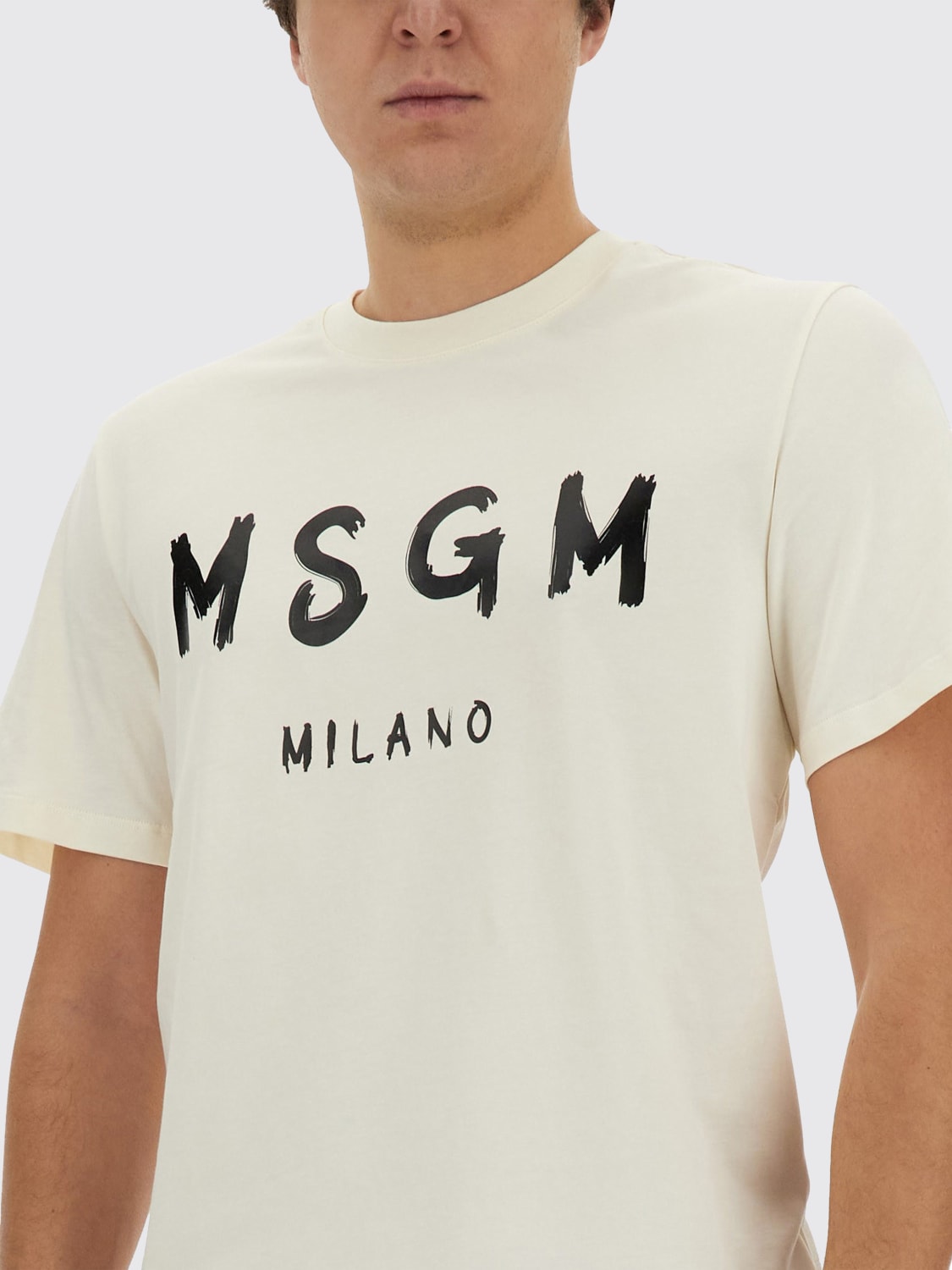 MSGM T-SHIRT: T-shirt men MSGM, Yellow Cream - Img 4