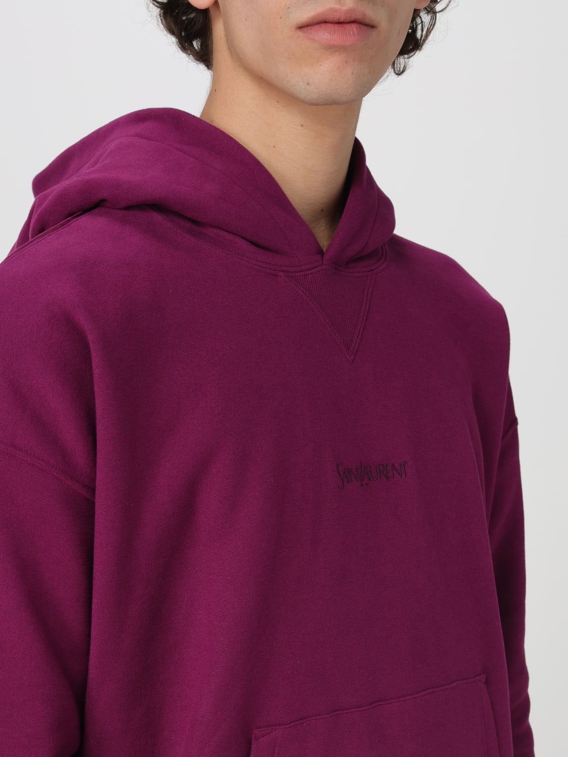 SAINT LAURENT SWEATSHIRT: Sweater men Saint Laurent, Fuchsia - Img 5