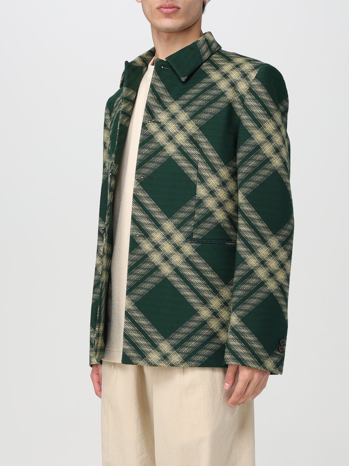 BURBERRY CHAQUETA: Camisa hombre Burberry, Verde - Img 4