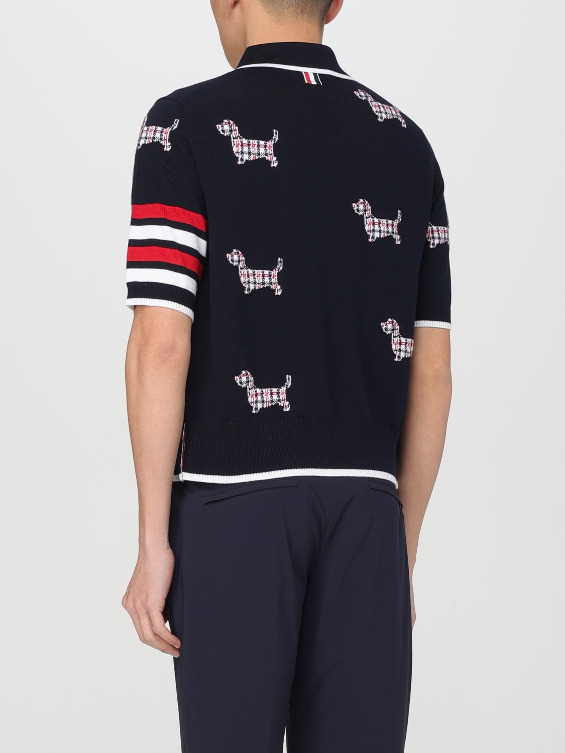 THOM BROWNE POLO SHIRT: T-shirt men Thom Browne, Blue - Img 3