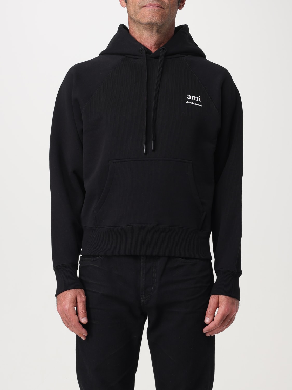 Ami Paris Outlet: Sweater men - Black | Ami Paris sweatshirt USW224747 ...
