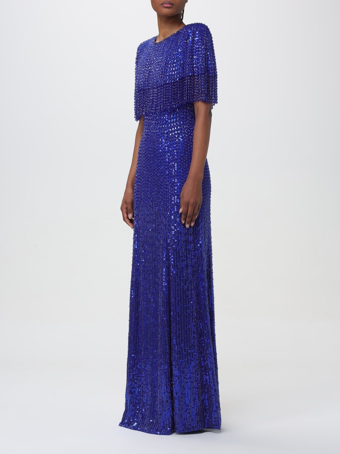 JENNY PACKHAM ABITO: Abito lungo Lyla Jenny Packham, Blue - Img 3