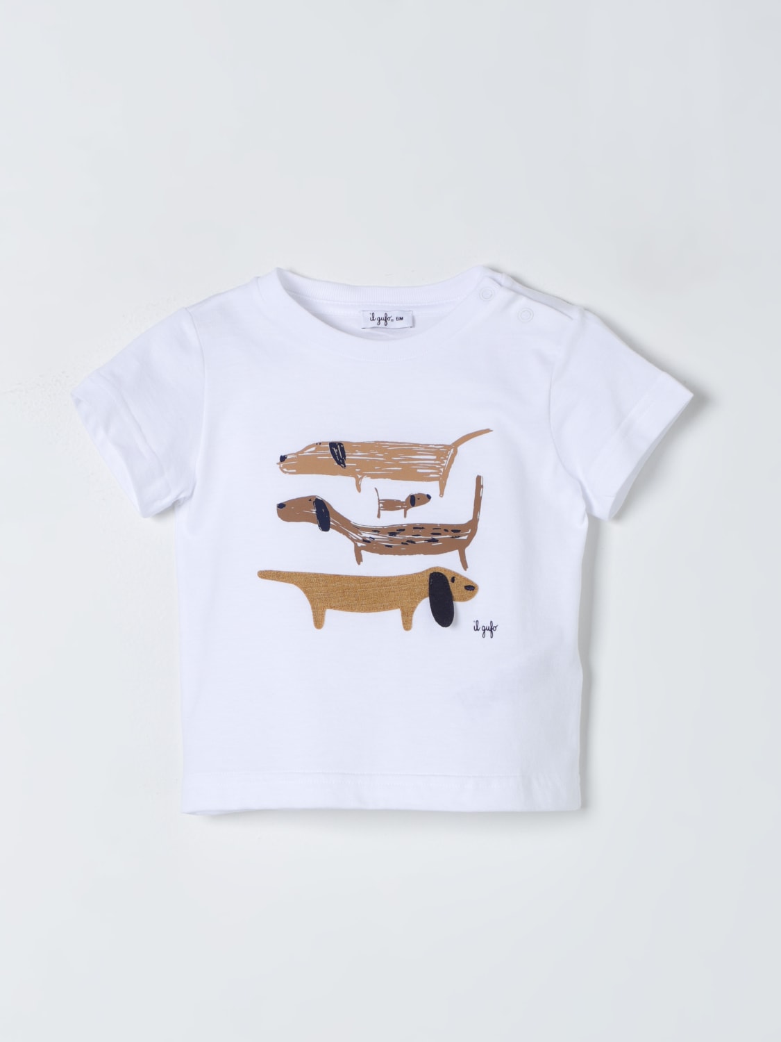 IL GUFO T-SHIRT: T-shirt Il Gufo con stampa cagnolini, Bianco - Img 1