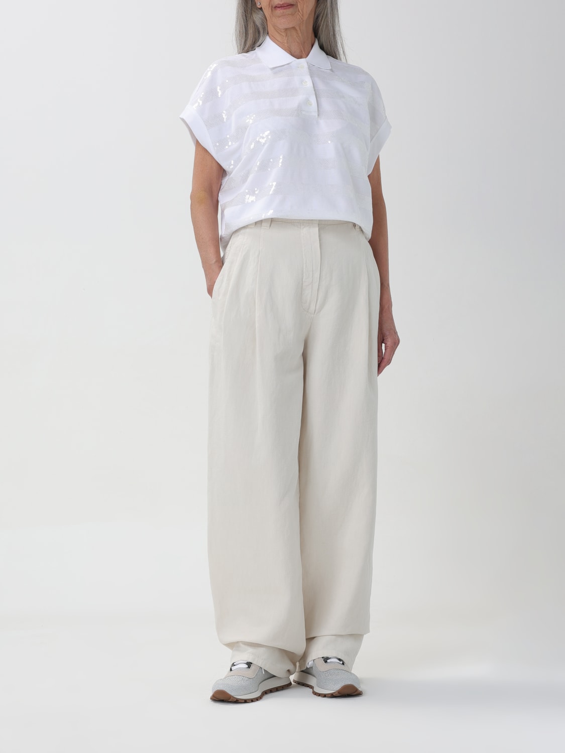 BRUNELLO CUCINELLI PANTS: Pants woman Brunello Cucinelli, White - Img 2