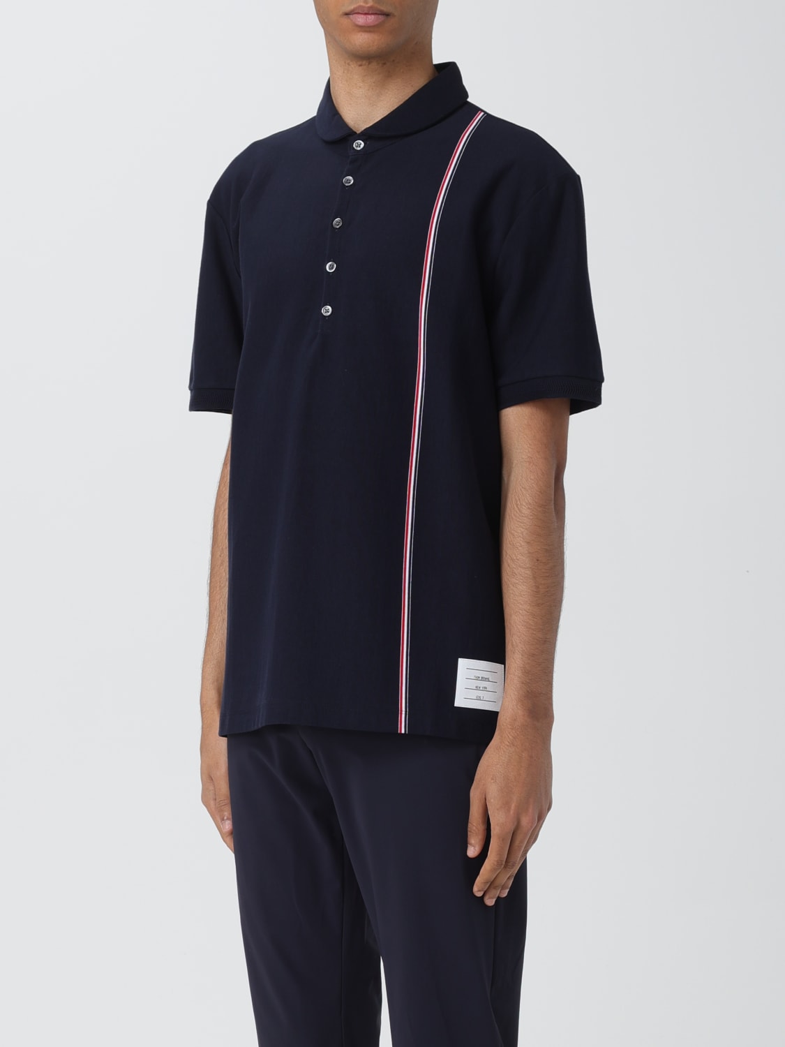 THOM BROWNE POLO SHIRT: Polo shirt men Thom Browne, Blue - Img 4