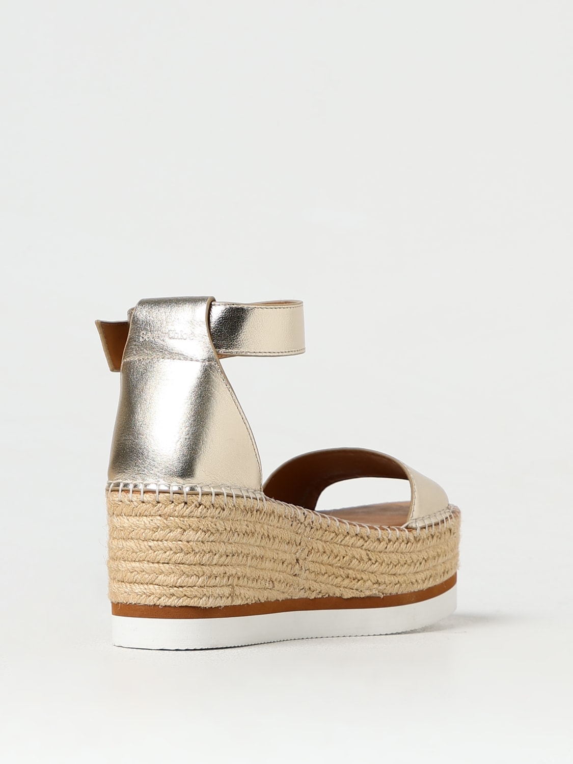 SEE BY CHLOÉ ESPADRILLES: See by Chloé metallic leather espadrilles, Gold - Img 3