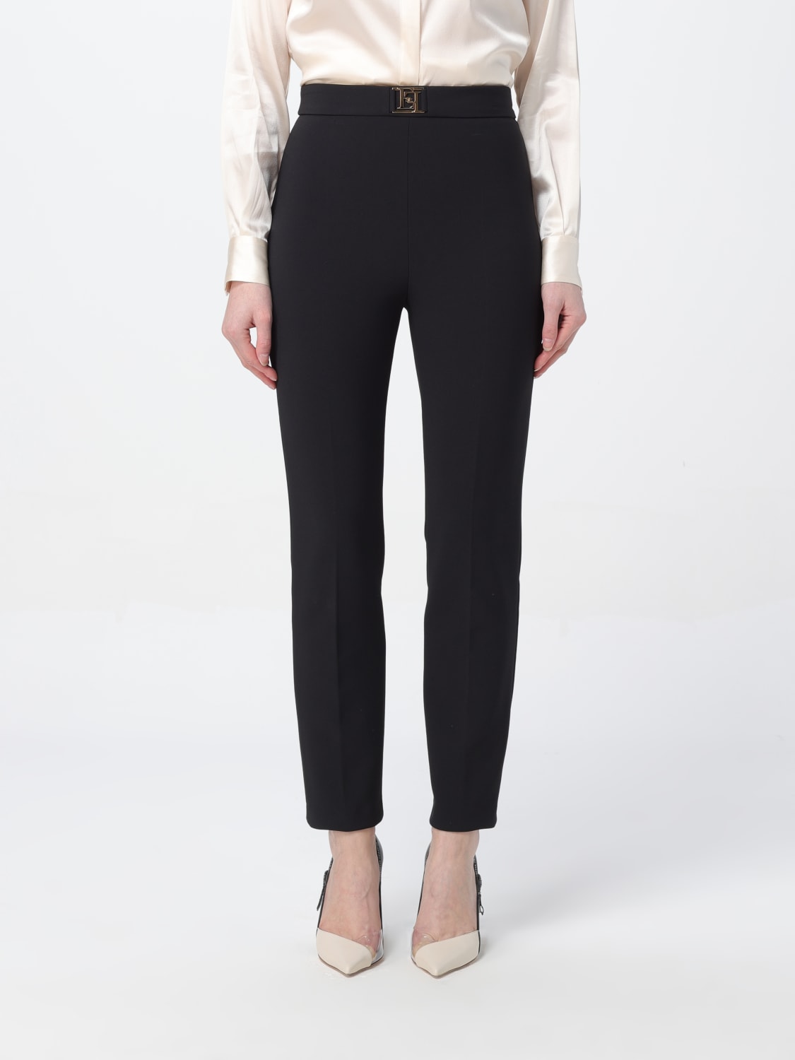 パンツ ELISABETTA FRANCHI Woman Pants Water PAT14 BV9 Elisabetta Franchi Outlet: Pants woman - Water | Elisabetta