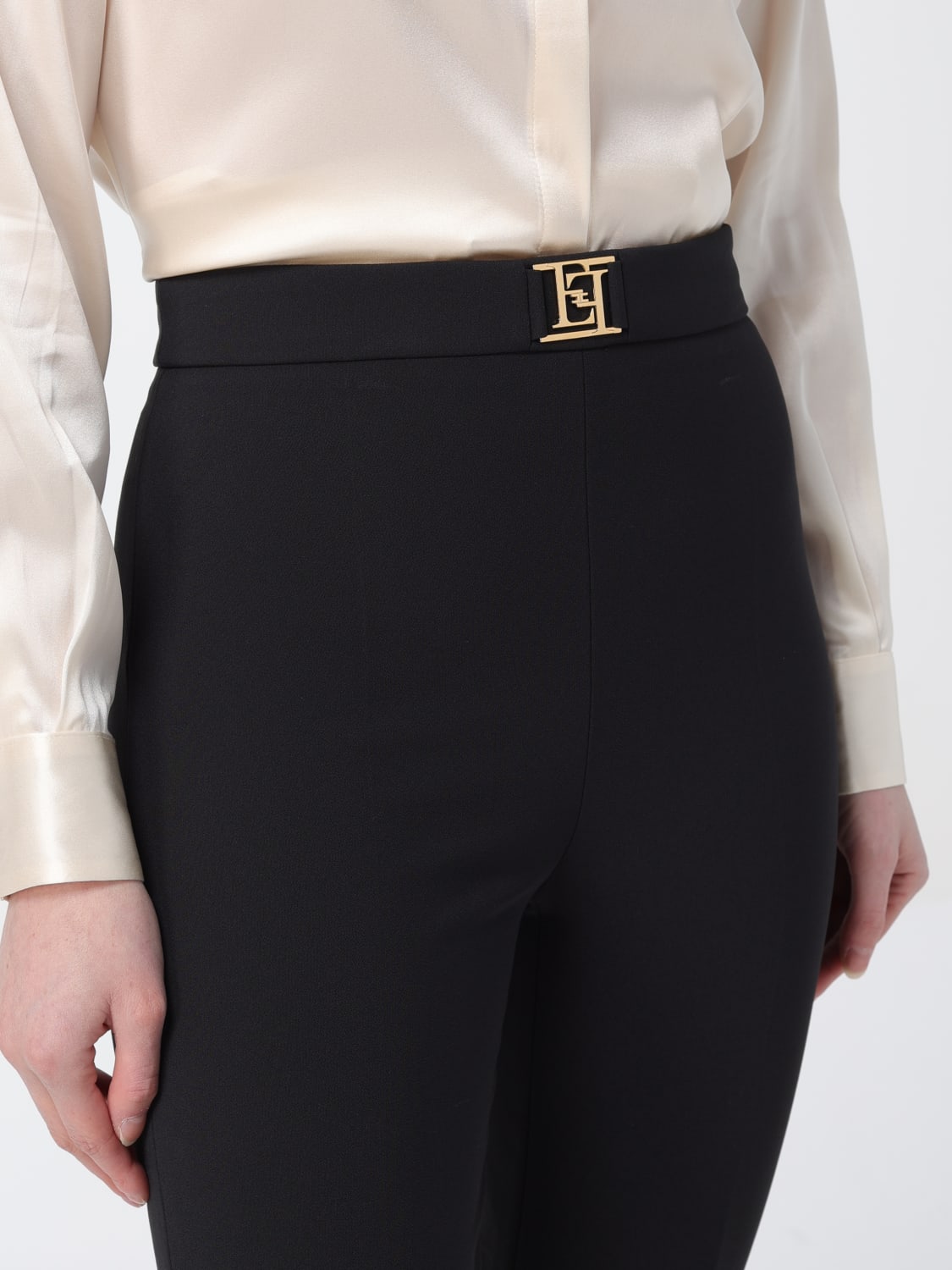 Elisabetta Franchi Outlet: Pants woman - Black | Elisabetta