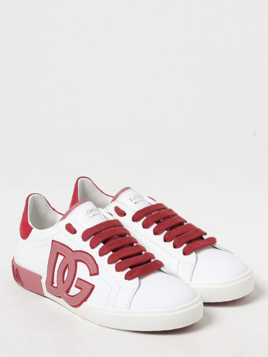 DOLCE & GABBANA SNEAKERS: Sneakers Portofino Dolce & Gabbana in pelle, Bianco - Img 2