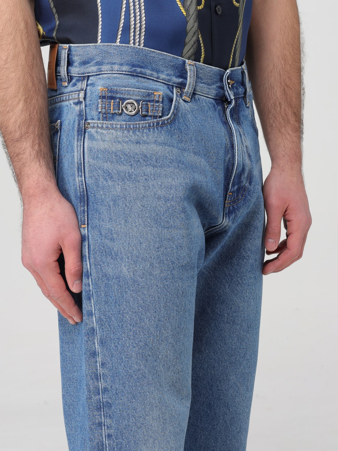 Versace Outlet: Jeans men - Blue | Versace jeans 10108161A04165 online ...