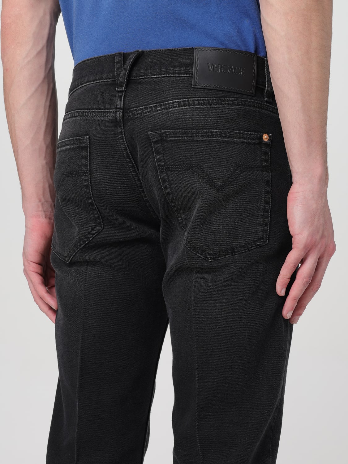 VERSACE: Jeans men - Black | Versace jeans 10116931A09955 online at ...