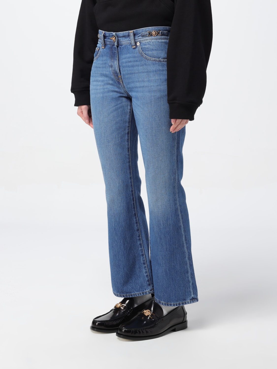 デニム・ジーパン VERSACE Women Denim Pants 10141031A100231D030 BLUE Versace Outlet: Jeans woman - Blue | Versace jeans