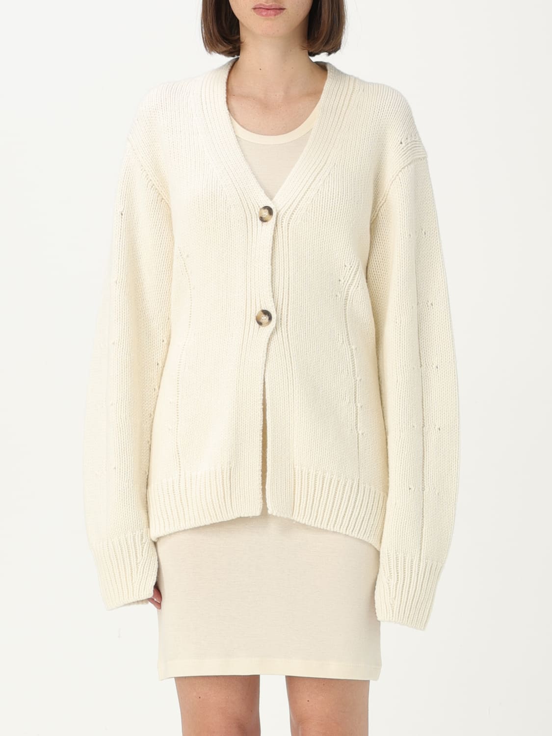 HELMUT LANG CARDIGAN: Cardigan Helmut Lang in lana , Avorio - Img 1