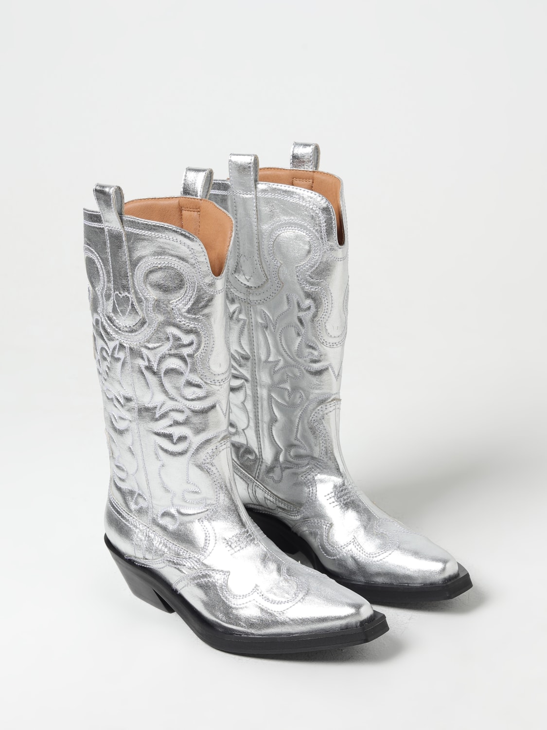 GANNI BOOTS: Boots woman Ganni, Silver - Img 2