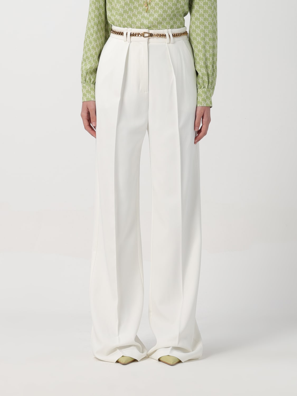 ELISABETTA FRANCHI PANTS: Pants woman Elisabetta Franchi, Ivory - Img 1