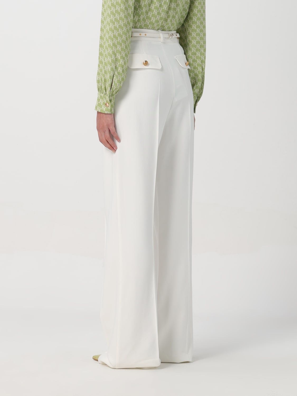 ELISABETTA FRANCHI PANTS: Pants woman Elisabetta Franchi, Ivory - Img 2