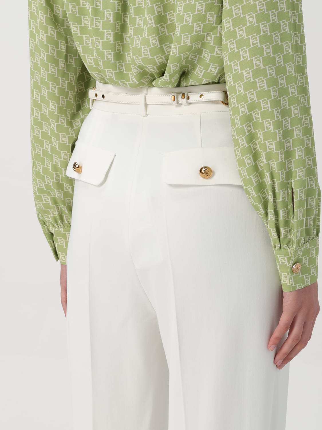 ELISABETTA FRANCHI PANTS: Pants woman Elisabetta Franchi, Ivory - Img 3