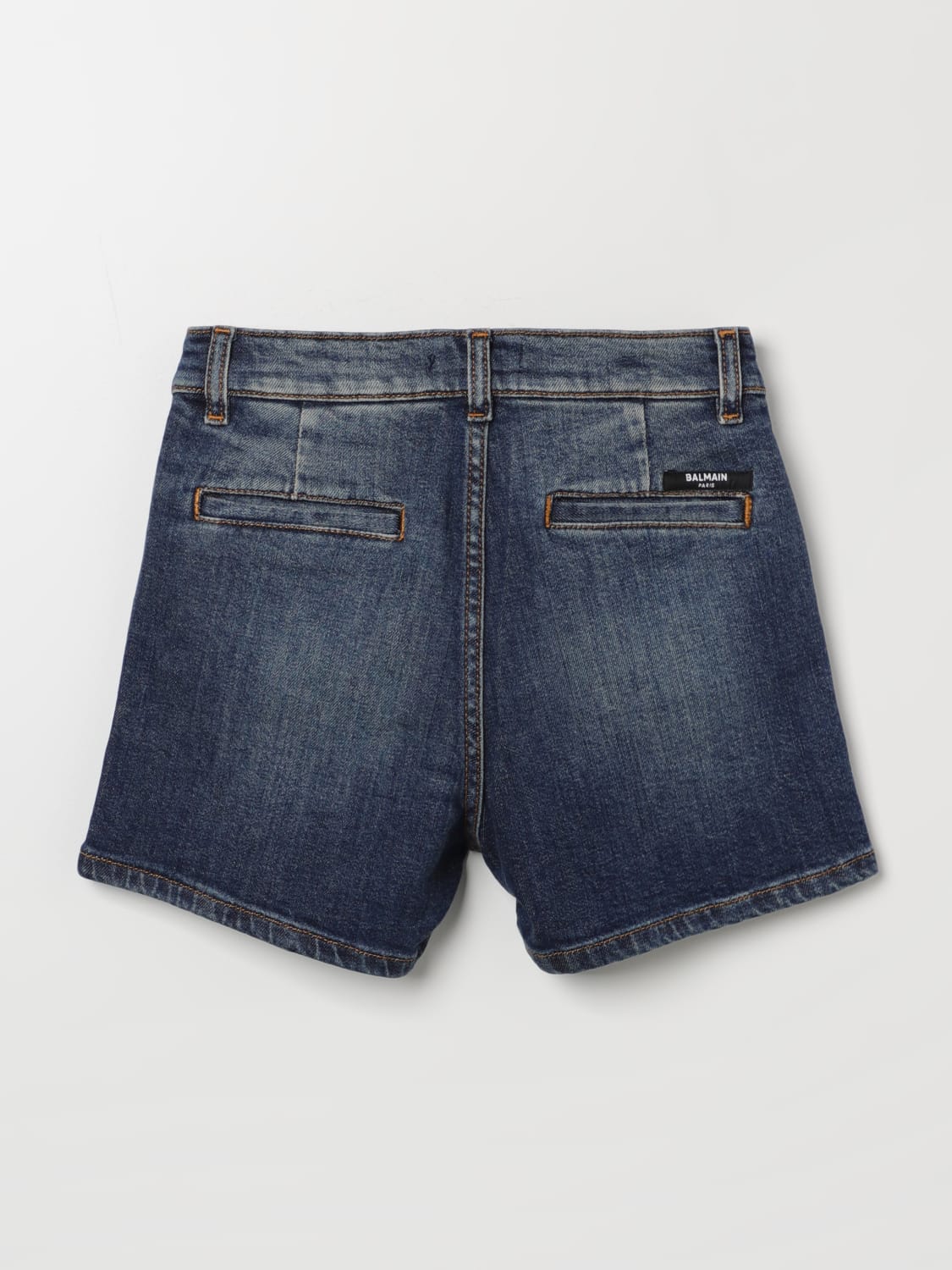 BALMAIN SHORT: Balmain Kids boys' denim shorts, Blue - Img 2