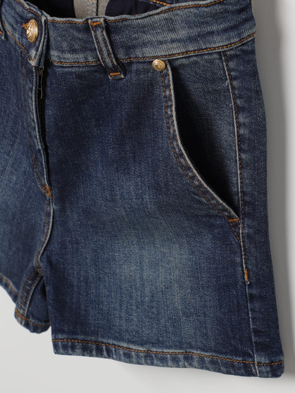 BALMAIN SHORT: Balmain Kids boys' denim shorts, Blue - Img 3